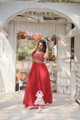 Sequins Embroidered Fabric Gown with Luxurious Finish