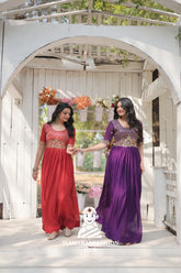 Fabric Rich Gown Crafted for Grand Celebrations - Combo Offer Gown
