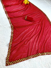 Latest Pure Georgette tiki Gotapatti Work Saree