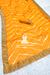 Summer Special Georgette Leheriya Gotapatti Saree