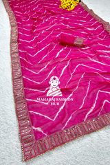 Summer Special Georgette Leheriya Gotapatti Saree