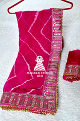 Summer Special Georgette Leheriya Gotapatti Saree