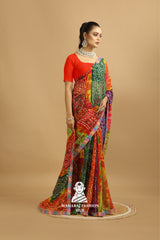 Maharaj Fashion Hub Georgette Saree with Elegant Embroidery