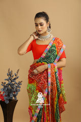 Maharaj Fashion Hub Georgette Saree with Elegant Embroidery