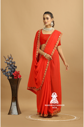 Classic Red Bandhej Saree for Weddings & Festivals | Ethnic Indian Wear