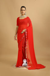 Maharaj Fashion Hub Designer Georgette Saree with Blouse Piece β Ideal for Weddings, Festivals & Cultural Events