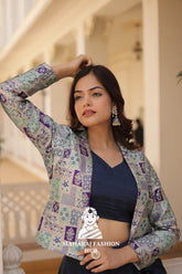 π Premium Full-Stitched Chinnon Lehenga Set with Sleeveless Blouse & Long Koti