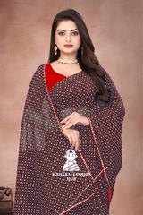 Summer Special Kota Doria Saree Brwon