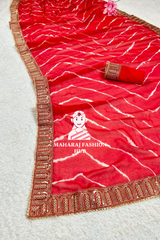 Summer Special Georgette Leheriya Gotapatti Saree