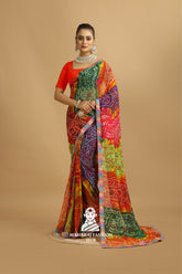 Maharaj Fashion Hub Georgette Saree with Elegant Embroidery