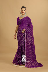 Maharaj Fashion Hub Trendy Georgette Saree with Ruffle Border β Insta-Ready Look