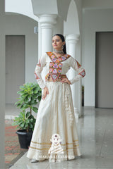 🌸 Traditional Navratri Elegance: Kora Cotton Chaniya Choli 🌸