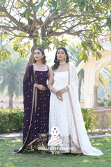 Full Flair Special Designer Gown in Faux Blooming with Rich Sequins Embroidery - Combo Offer Gown