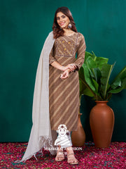 Maharaj Fashion Hub Anarkali Gown Set – Elegant Flared Gown with Bottom and Dupatta for Women’s Festive & Wedding Wear