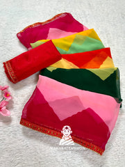 Elegant Multicolor Indian Saree for Women – Lightweight Georgette Party Wear
