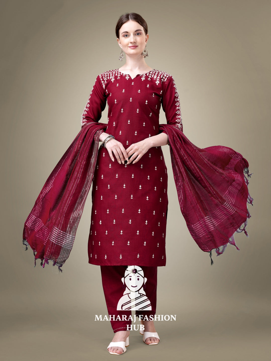 Maharaj Fashion Hub Women's Elegant Kurti Pant Dupatta Set