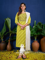 Maharaj Fashion Hub Anarkali Gown Set – Elegant Flared Gown with Bottom and Dupatta for Women’s Festive & Wedding Wear