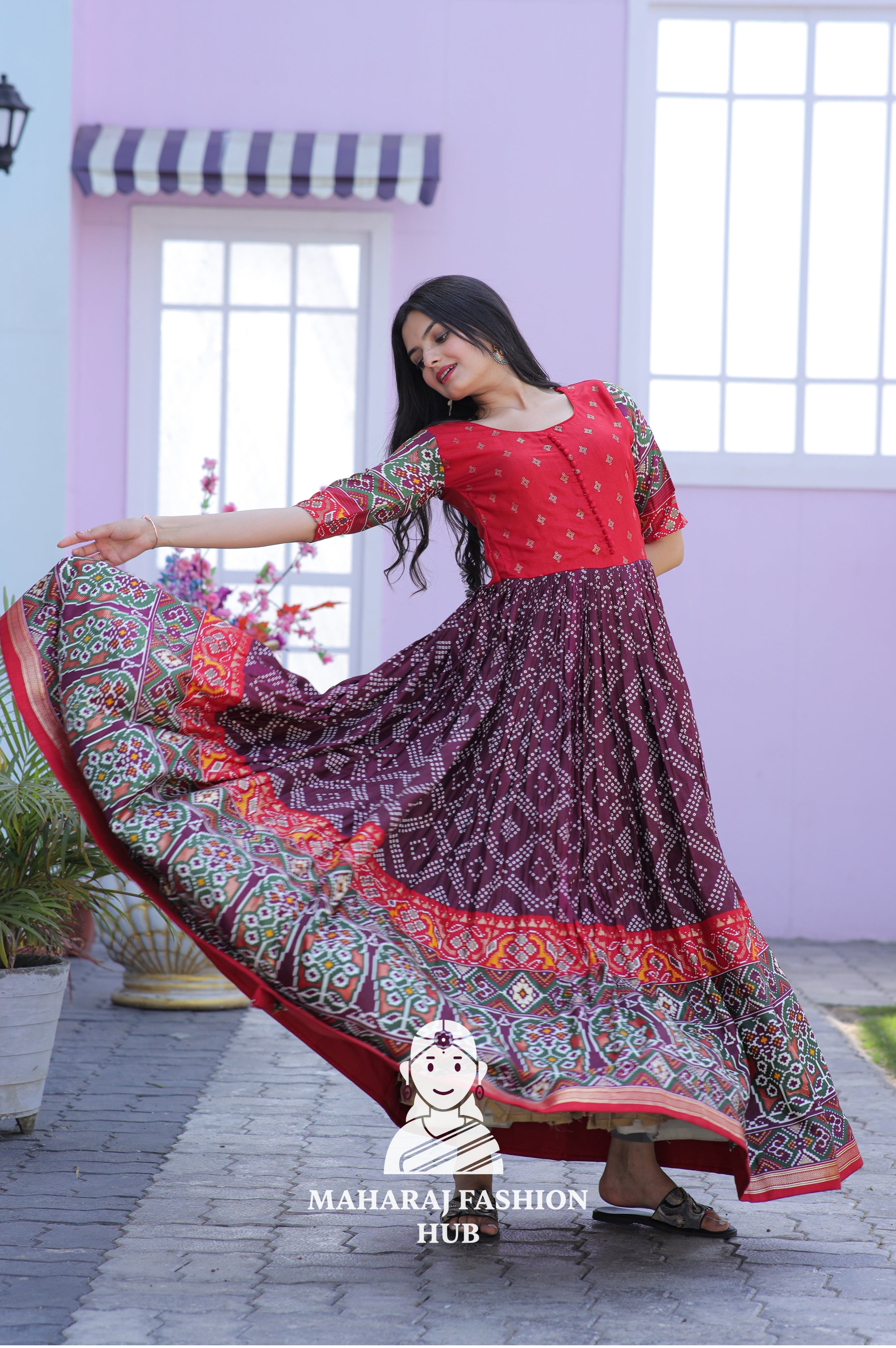 Grace in Every Step – Patola Printed Gown