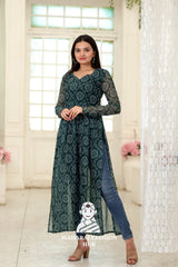 💫 Grace Meets Tradition – Bandhej Kurti Magic!