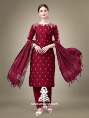 Maharaj Fashion Hub Women's Elegant Kurti Pant Dupatta Set