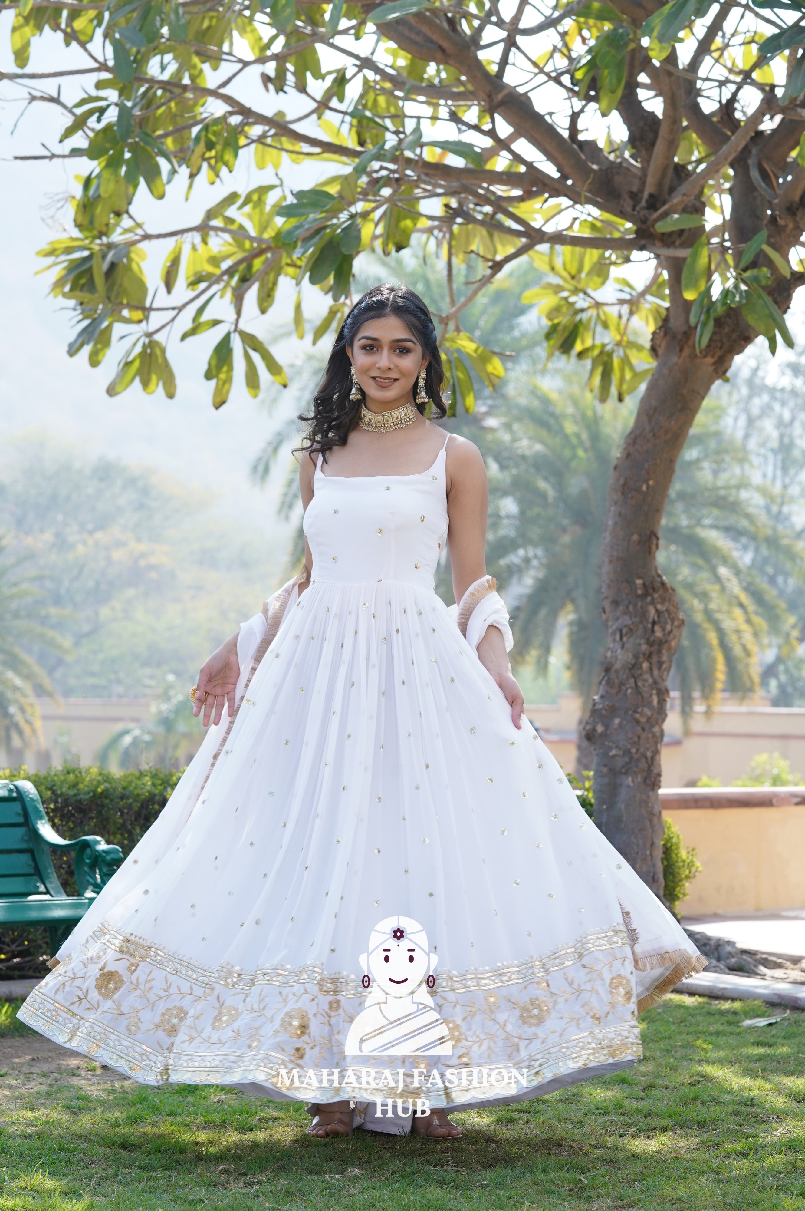 Faux Blooming Special Designer Gown with Stunning Lace Finish Dupatta