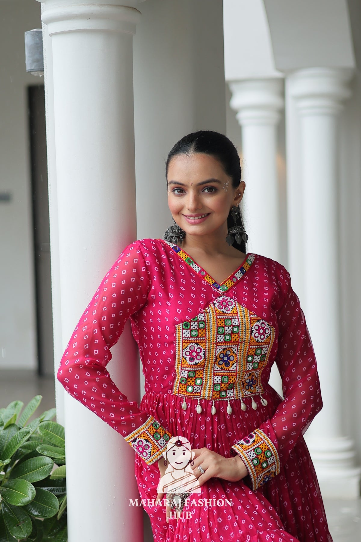 Elegant Faux Georgette Bandhani Print Navratri Collection 🌟👑