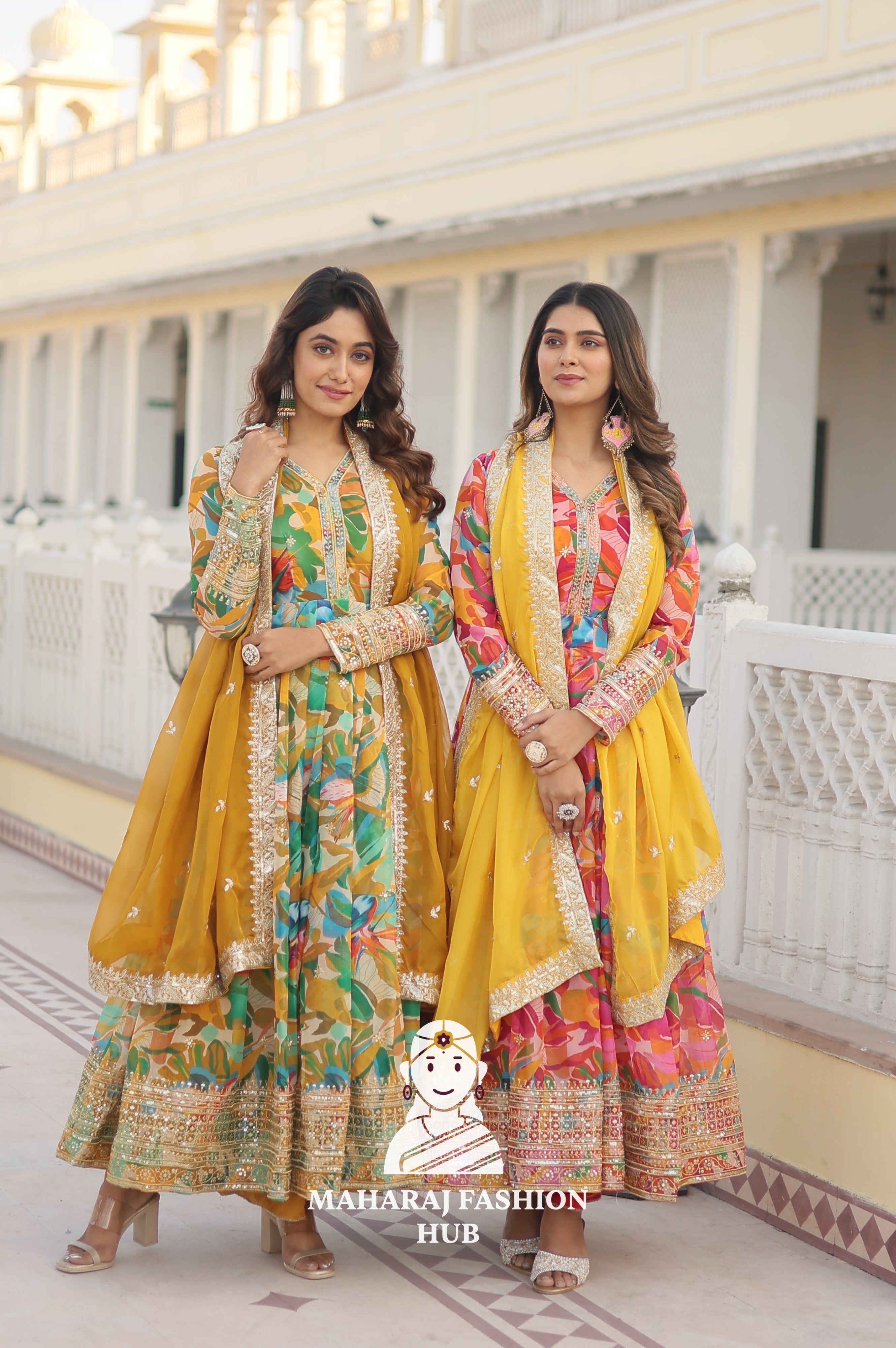 Luxury Russian Silk Outfit with Embroidery and Full Cotton Lining - Combo Offer Gown