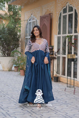 ✨ Star Georgette Gown Set with Beads & Sequins Embroidery - Special Designer Gown