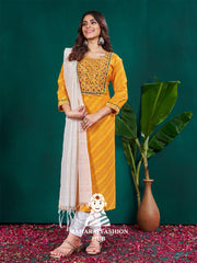 Maharaj Fashion Hub Anarkali Gown Set – Elegant Flared Gown with Bottom and Dupatta for Women’s Festive & Wedding Wear