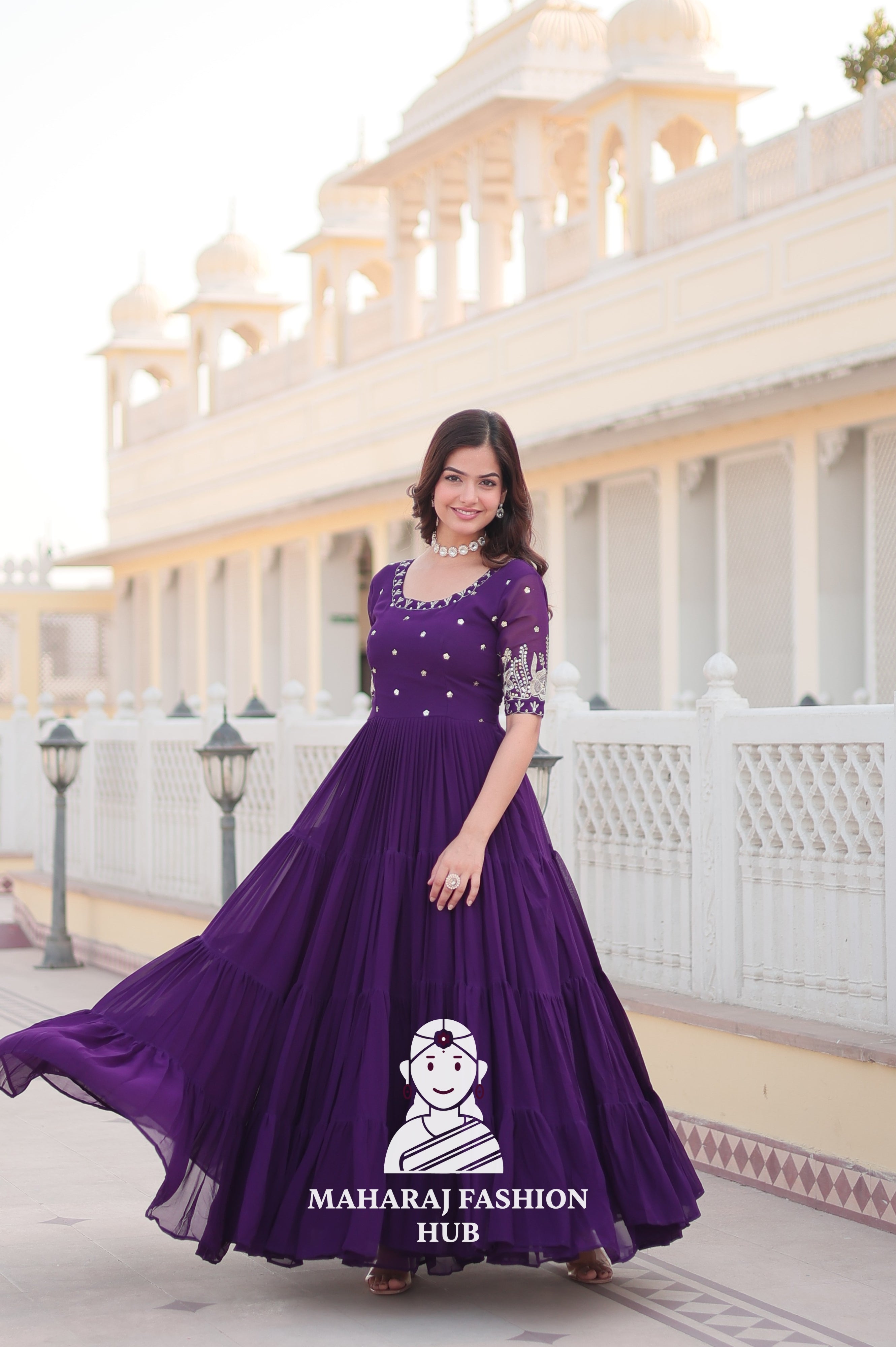 Shimmering Fabric Elegance Embroidery Zari Sequins-work