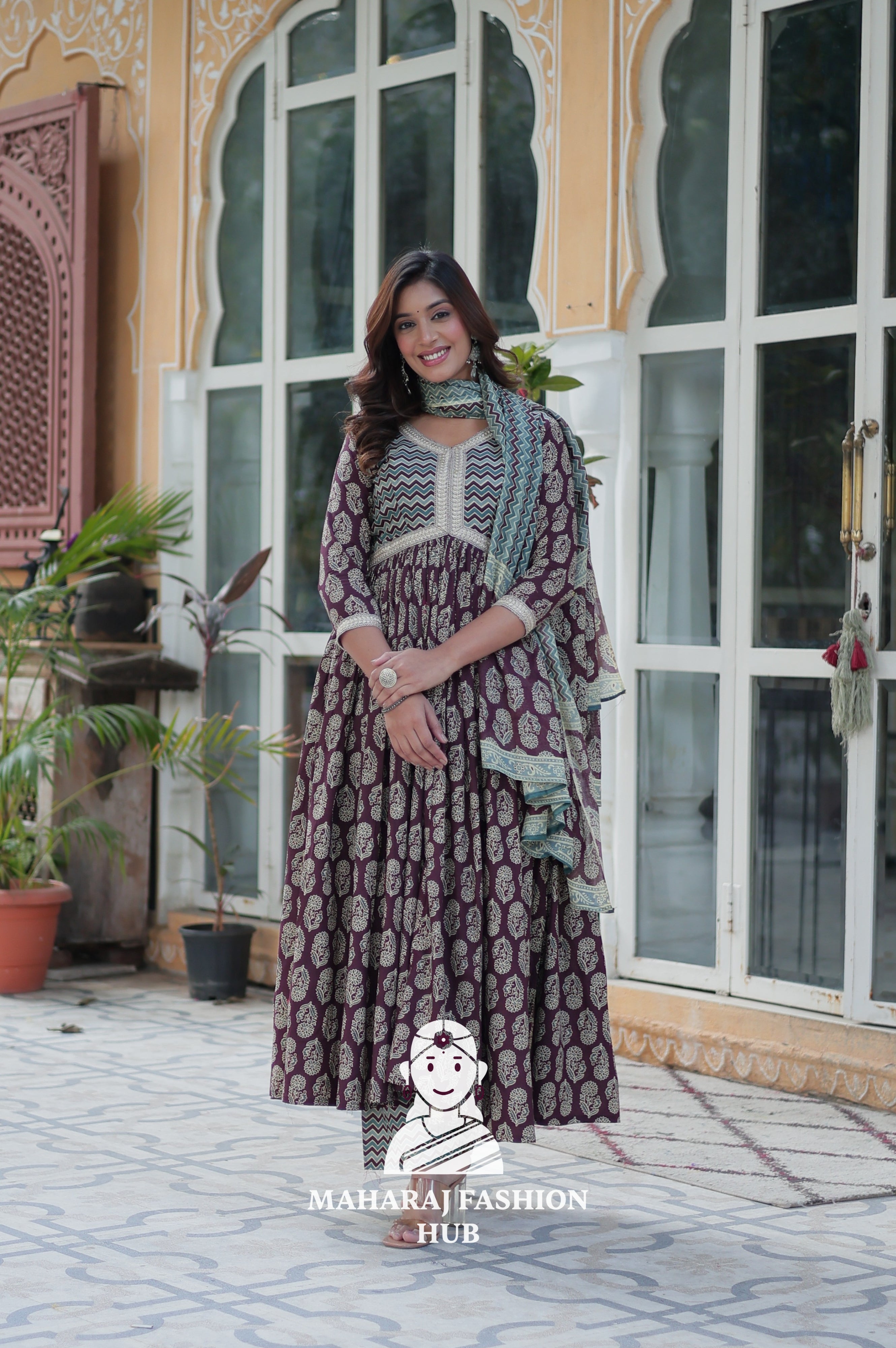 Pure Cotton Special Designer Gown with Dupatta