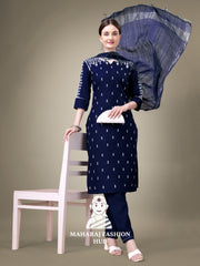 Maharaj Fashion Hub Women's Elegant Kurti Pant Dupatta Set