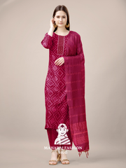 Maharaj Fashion Hub Women's Elegant Kurti Pant Dupatta Set