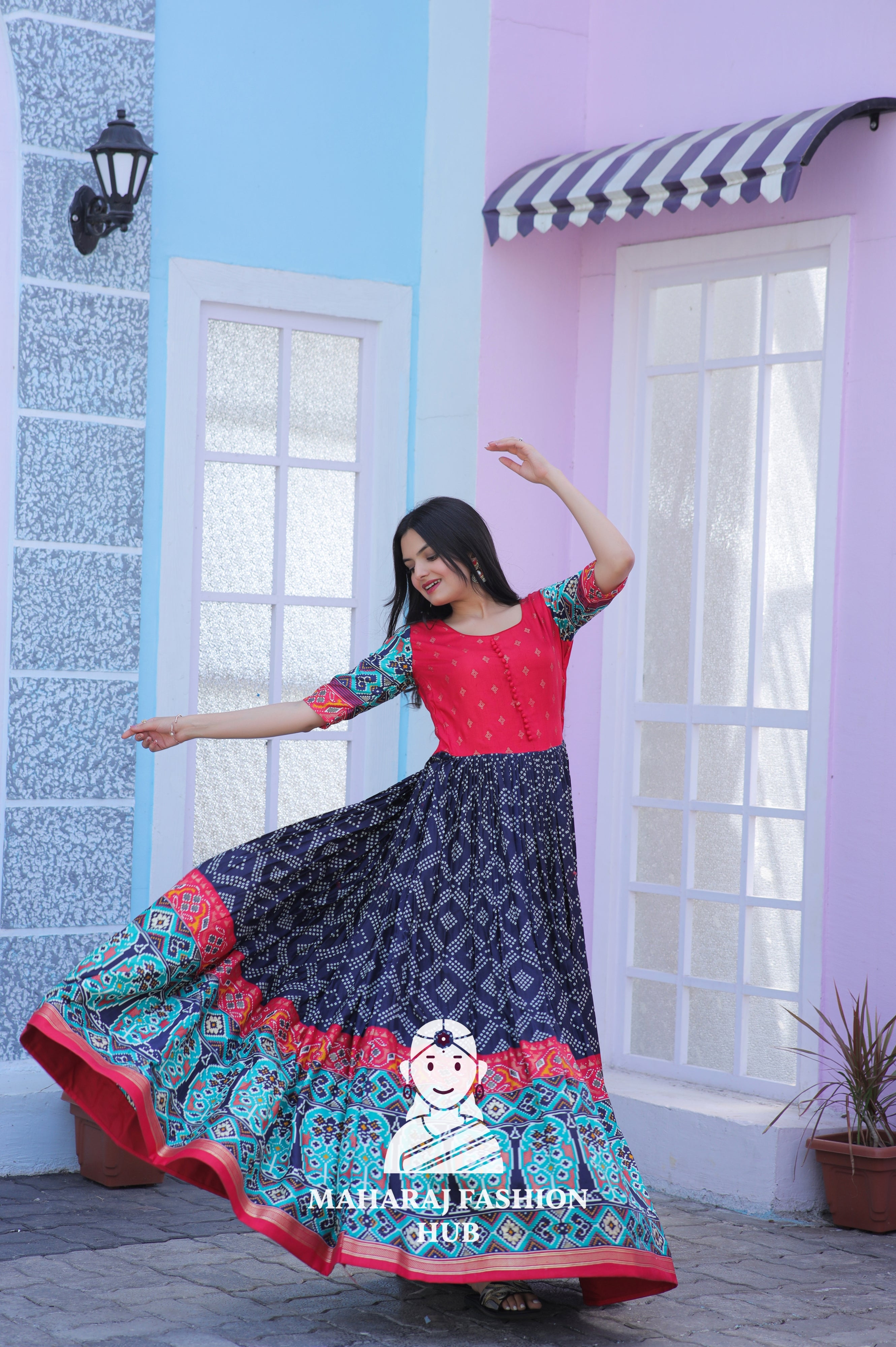 Grace in Every Step – Patola Printed Gown