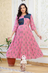 💜 Elegant Wine Rayon A-Line Kurta with Embroidery ✨