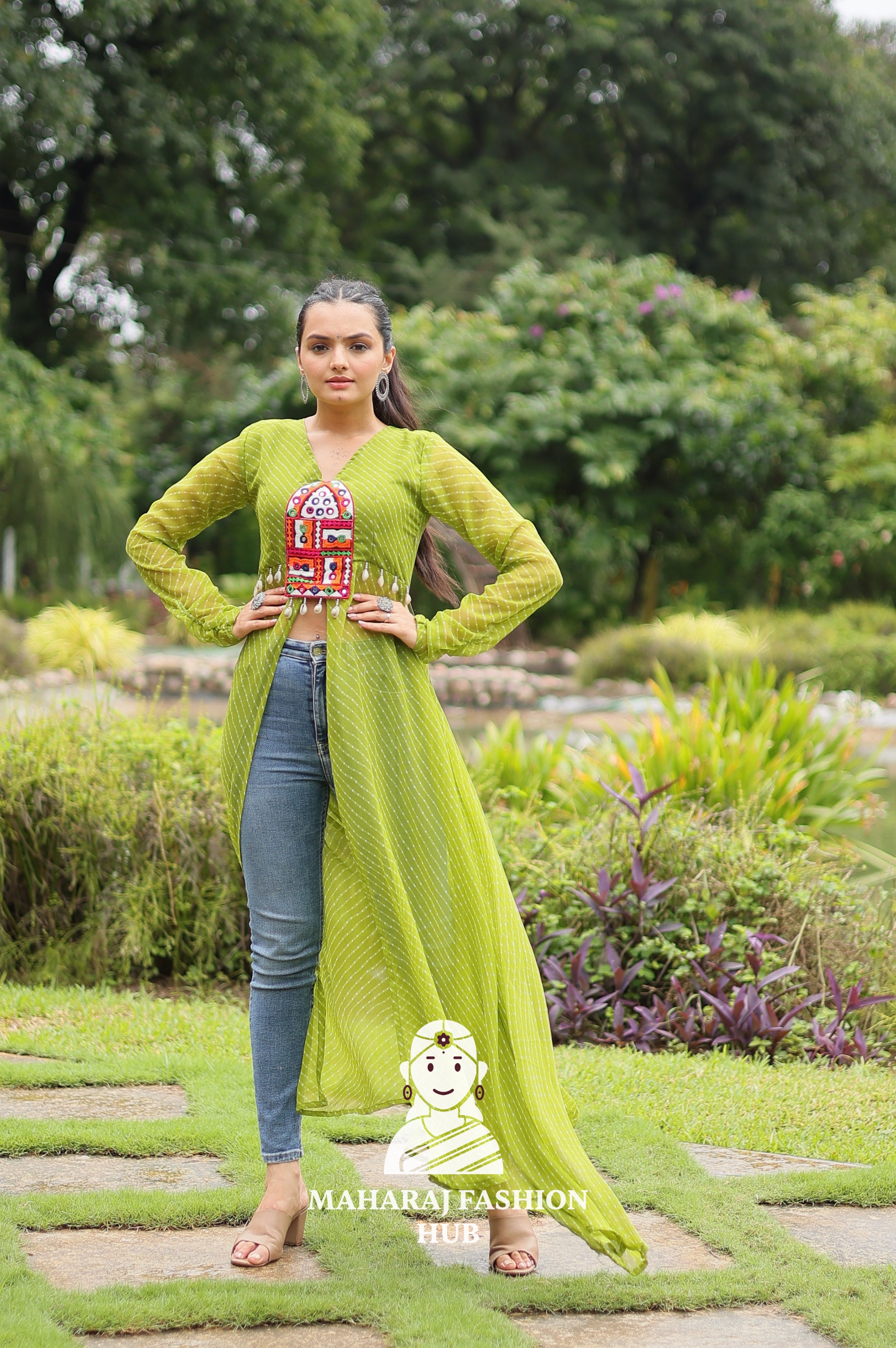 💫 Leheriya in Luxe Faux Georgette - Kurti