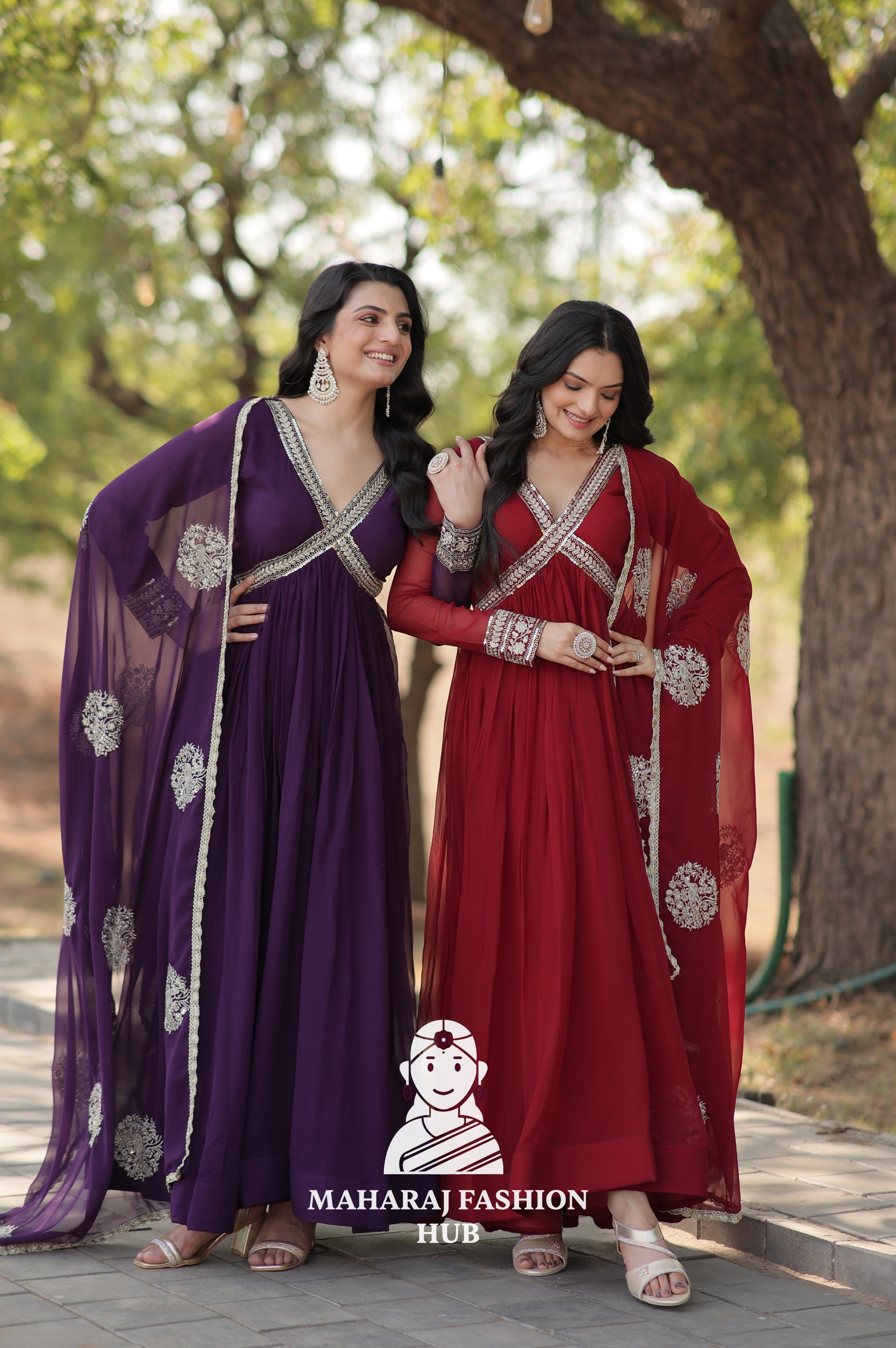 Rich Fabric Work Set for Festive and Party Wear - Combo Offer Gown