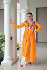 Navratri - Vibrant Leheriya Print Kutchi Patch Navratri Kurti Collection 🎨🌸