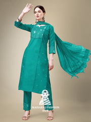 Maharaj Fashion Hub Women's Elegant Kurti Pant Dupatta Set