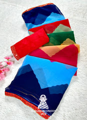 Multicolor Georgette Saree for Women – Elegant Indian Ethnic Party Wear