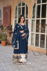🌟 Embroidery Meets Timeless Comfort - Special Designer Gown