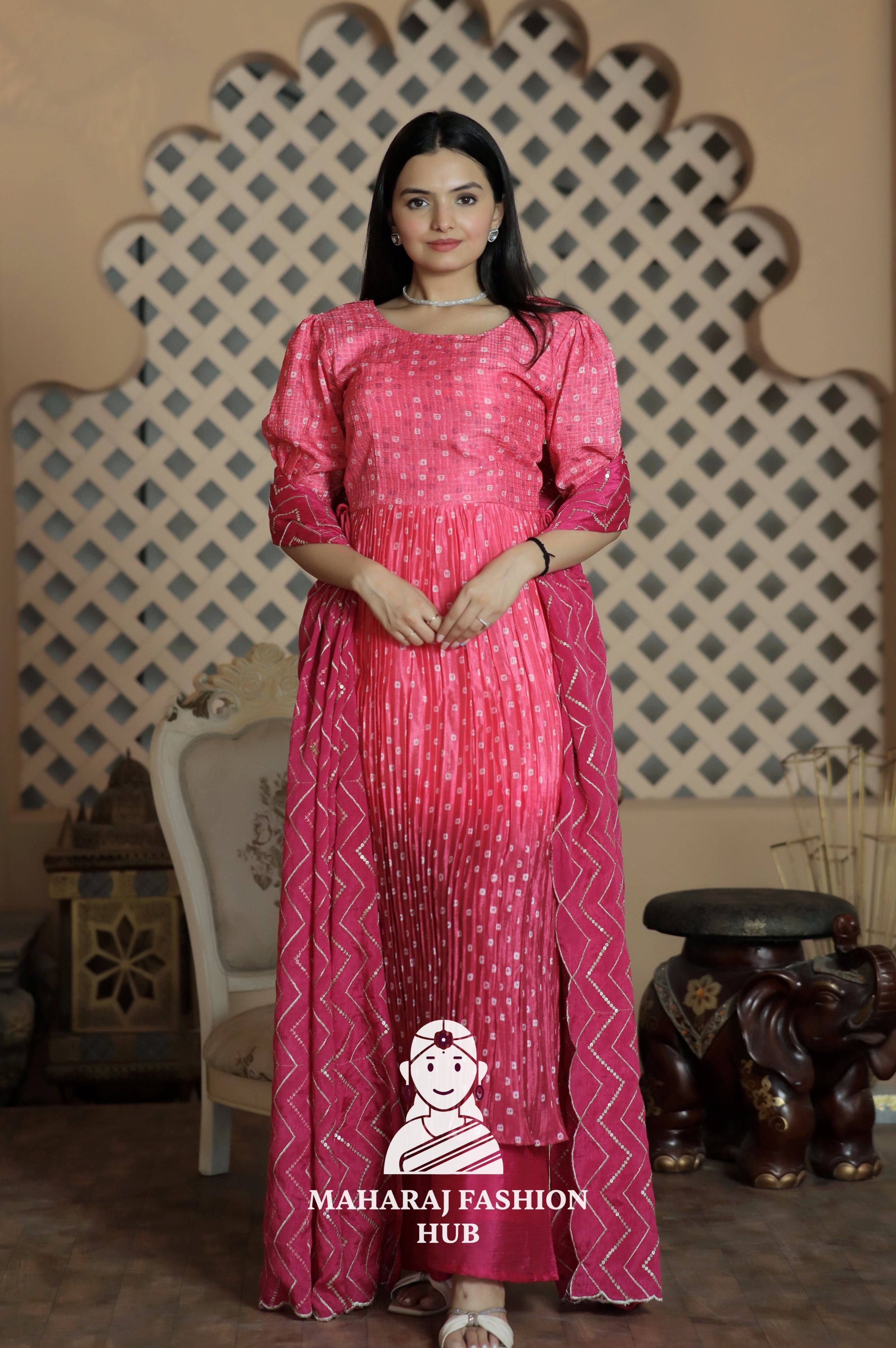 Elegant Digital Printed Kurti Set with Dupatta