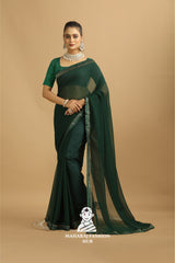 Maharaj Fashion Hub Women's Georgette Saree – Graceful Prints for Cultural Celebrations