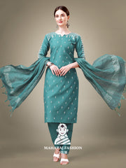 Maharaj Fashion Hub Women's Elegant Kurti Pant Dupatta Set