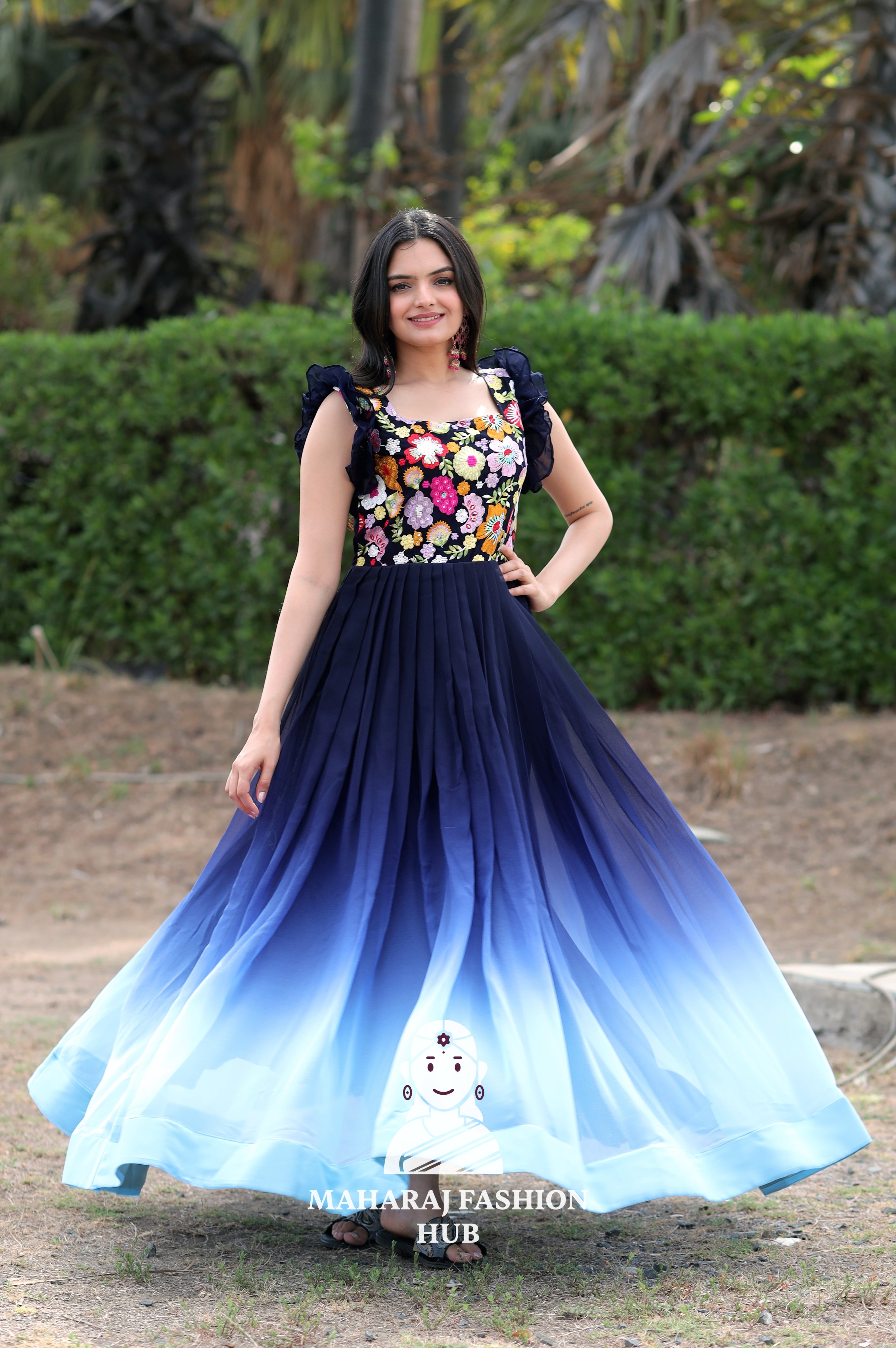 Elegant Gown with Rich Padding and Embrodiery Work
