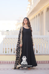 Glam It Up in Faux Blooming – Special Designer Gown with Dupatta Elegance