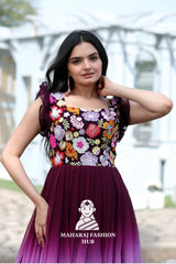 Elegant Gown with Rich Padding and Embrodiery Work
