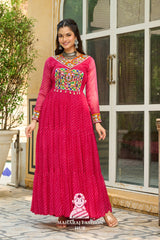Festive Laheriya Kutchi Patch Faux Georgette Navratri Gown Design 🎶👑