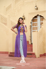 Premium Faux Georgette Bandhani Kutchi Patchwork Kurti for Festive Style 🌸🪔