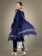 Maharaj Fashion Hub Women's Elegant Kurti Pant Dupatta Set